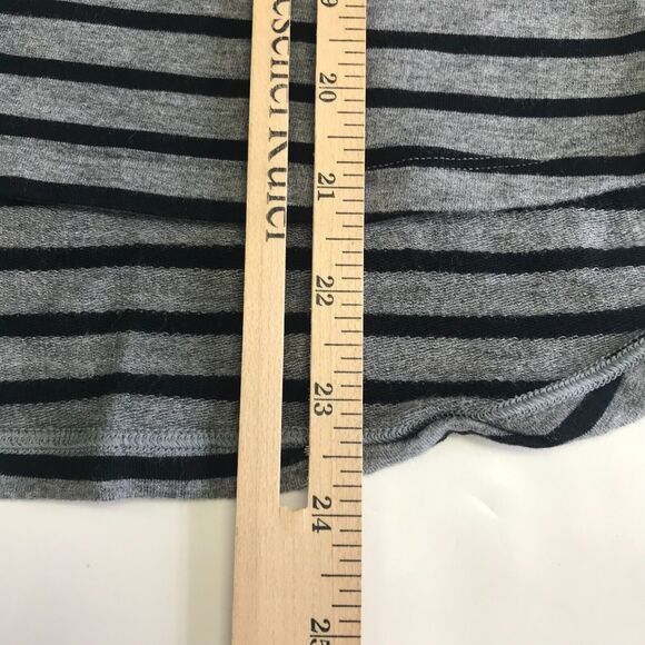 Cabi 3809 Womens Pivot Striped Tee Small Jersey Knit Black Gray Long Sleeve Crew - Picture 8 of 8